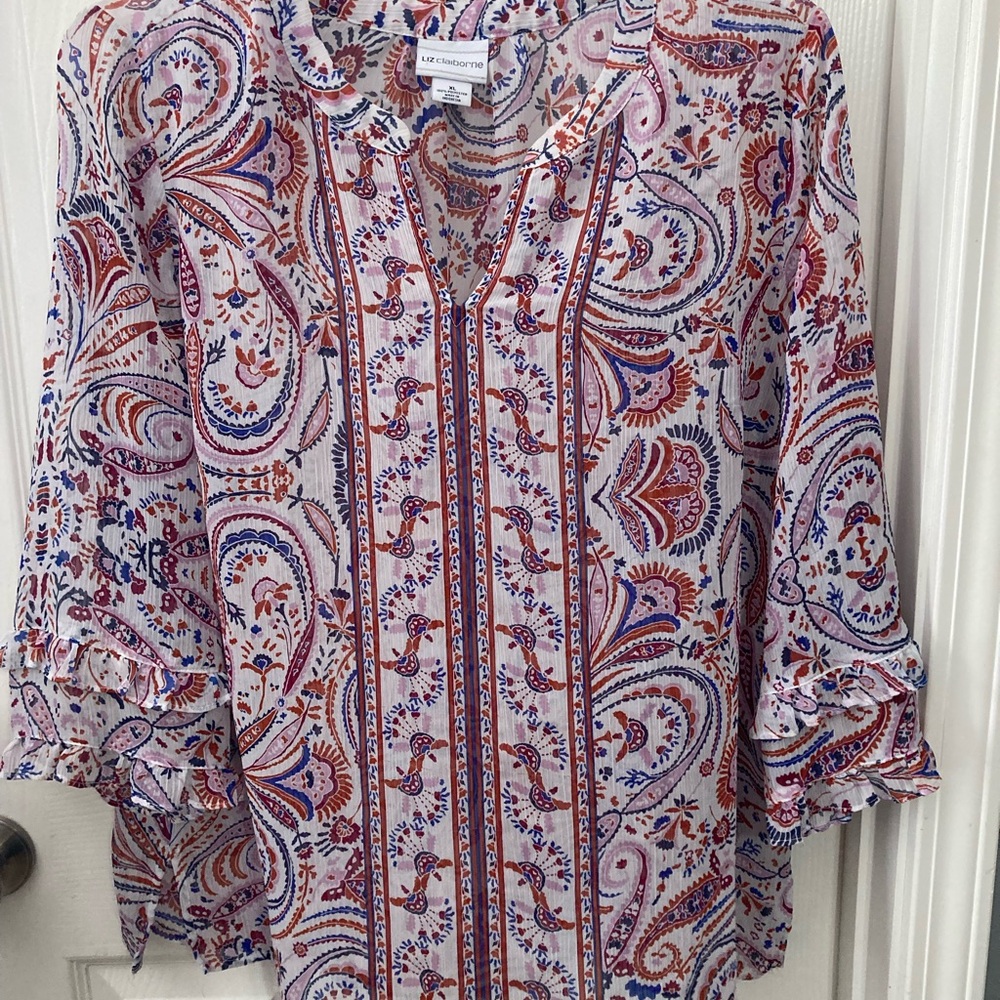 Liz Claiborne Multicolor Paisley Blouse
